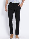 Black Cotton Twill Stretch Chino Pants