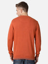 T-Base Men Rust Solid Cotton Pullover