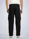 Black Solid Cargo Pants