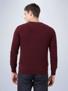 V Neck Lambswool Wine Full Sleeve Pullover