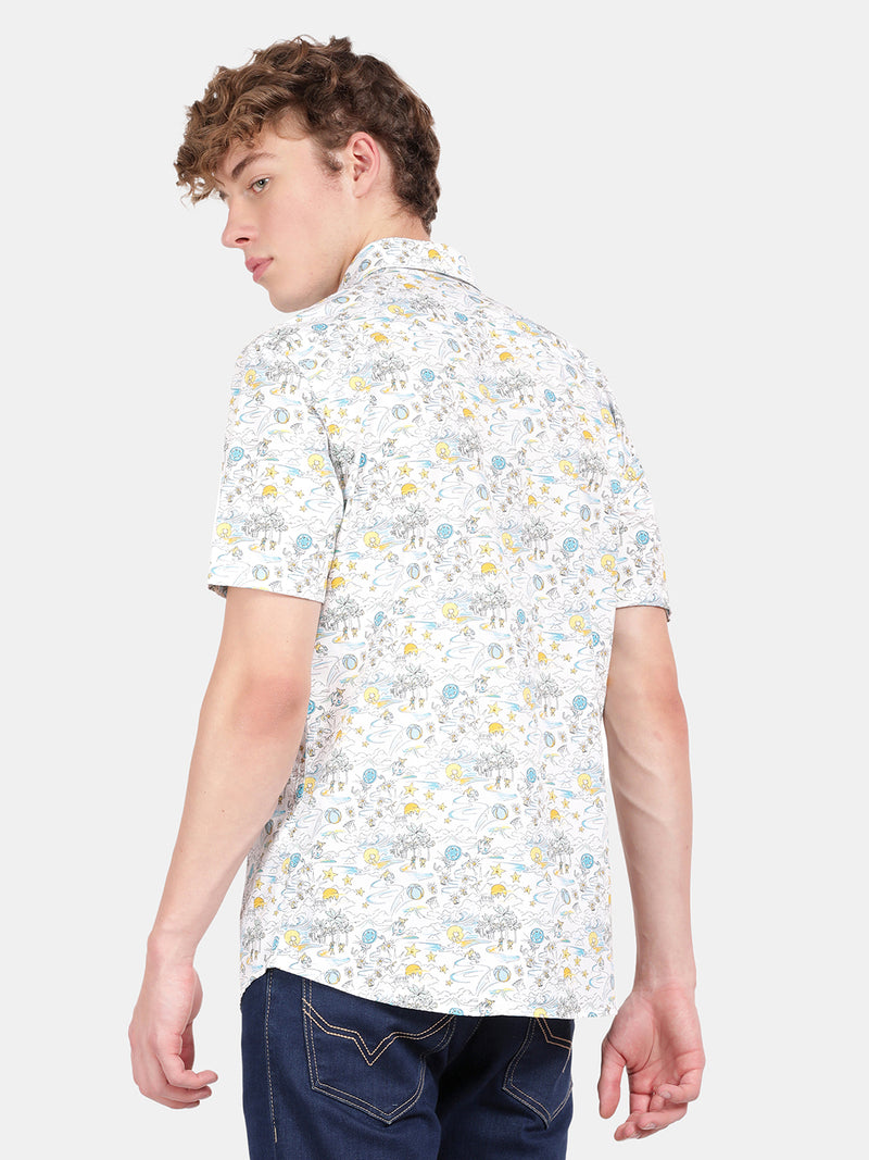 HALF SLEEVE COTTON PRINTED SHIRT