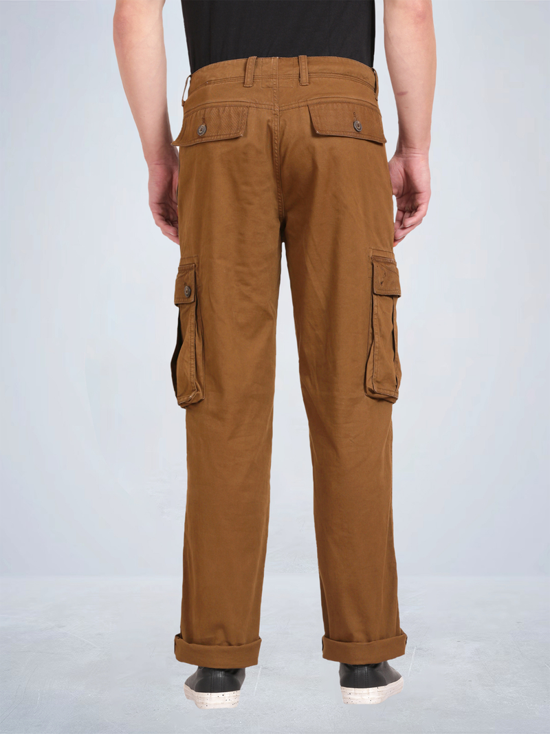 Solid Overdyed Cargo Pants