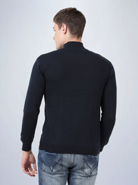 High Neck Navy Full Sleeve Pullover