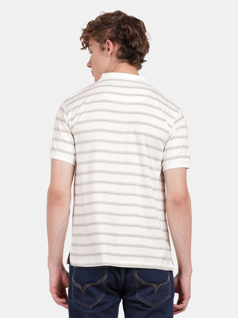 STRIPER POLO COLLAR T-SHIRT