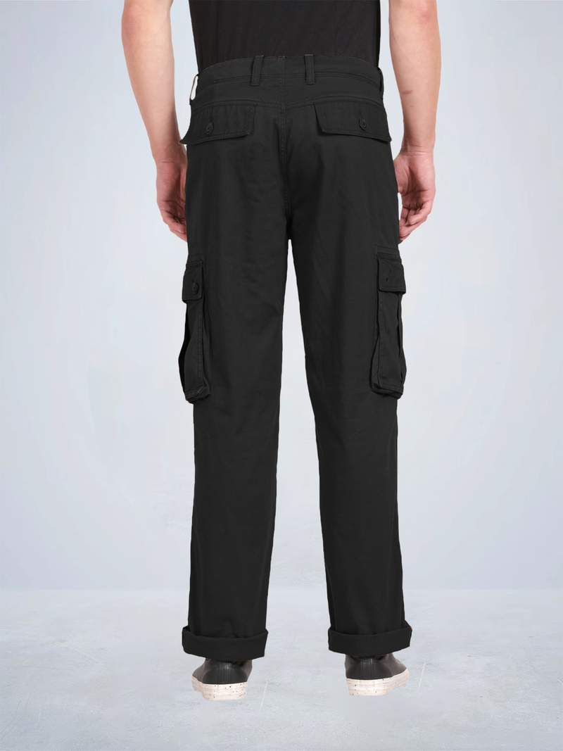 Solid Overdyed Cargo Pants