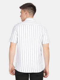 Half Sleeve White Striper Shirt