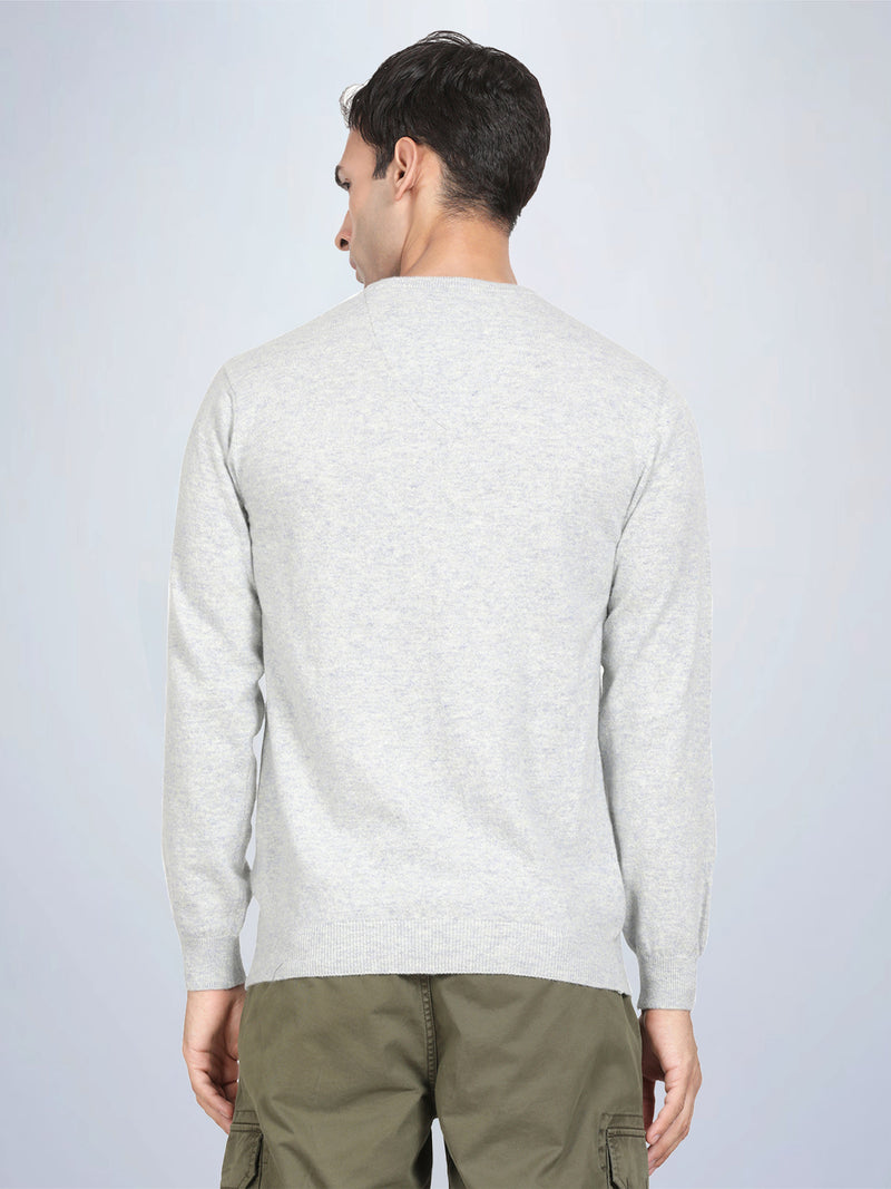 V Neck Lambswool Ice Blue Full Sleeve Pullover