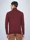 High Neck Wine Full Sleeve Pullover