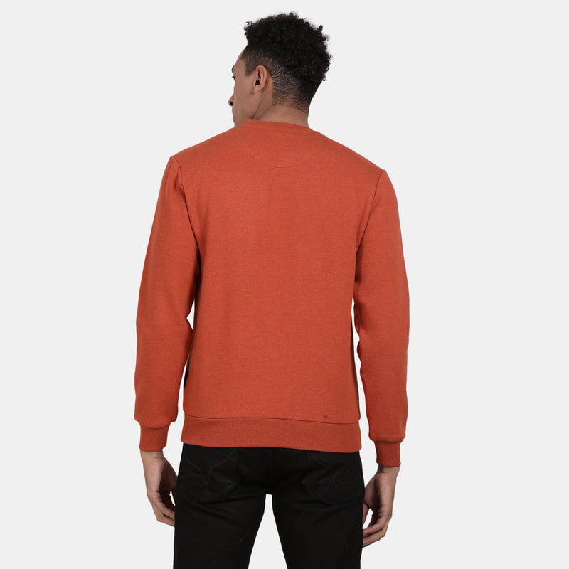 T-Base Round Neck Long Sleeves Ribbed Cotton Sweatshirt