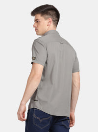 Half Sleeve Clay Military Shirt