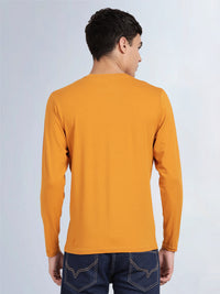 Full Sleeve Spruce Yellow Crew Neck T-Shirt