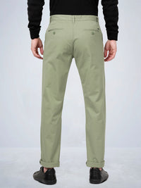 Kashmir Green Cotton Twill Stretch Chino Pants