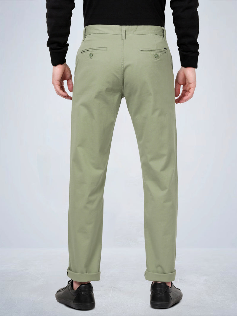 Kashmir Green Cotton Twill Stretch Chino Pants