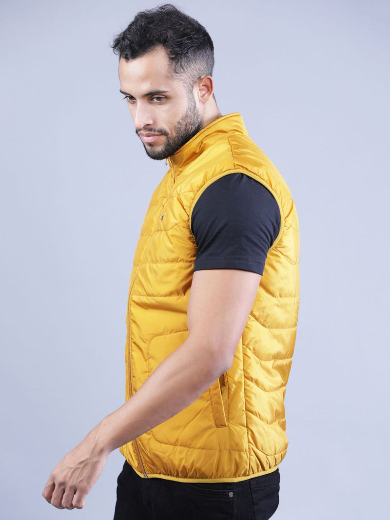 t-base Men Mustard Windcheater Puffer Jacket