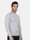 T-Base Men Grey Solid Cotton T-Shirt