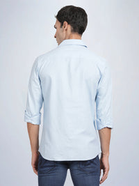 Full Sleeve Sky Blue Cotton Linen Shirt