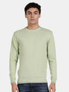 Crew Neck Meadow Green Melange Full Sleeve Pullover