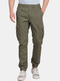 T-Base Men Solid Mid-Rise Regular Fit Cargos