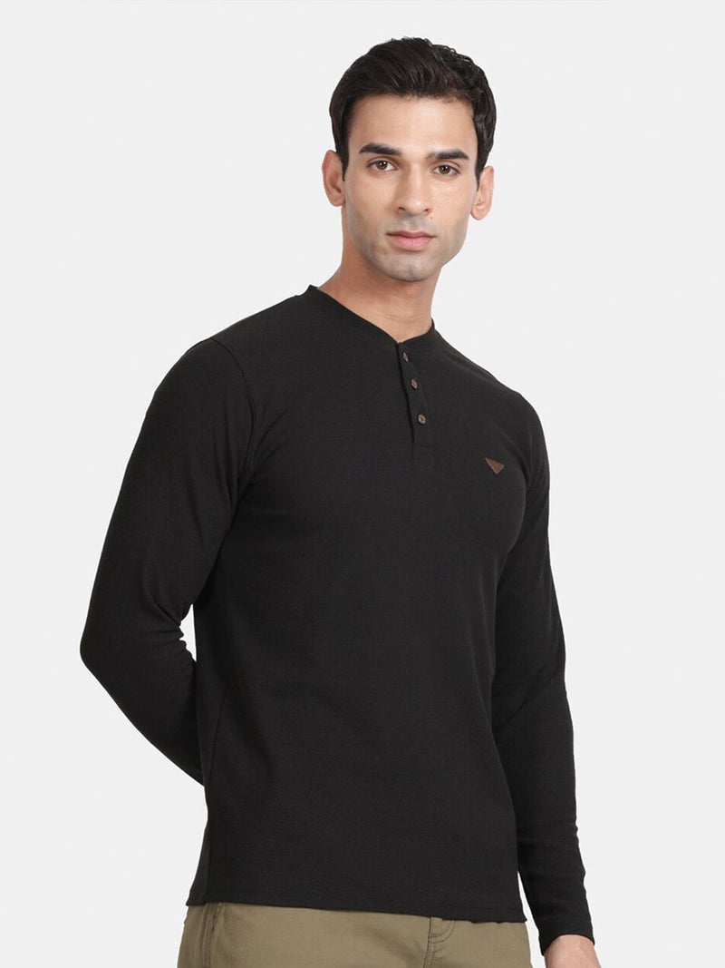 T-Base Henley Neck Relaxed Fit Cotton T-Shirt