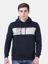 T-Base Men Navy Blue Printed Sweatshirt