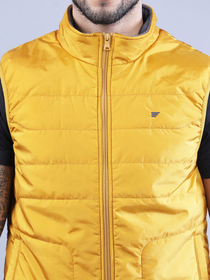 t-base Men Mustard Windcheater Puffer Jacket