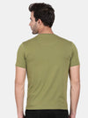 T-Base Men Green Typography Applique T-Shirt