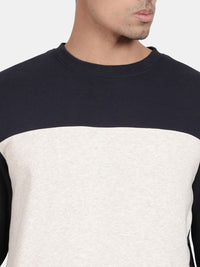 T-Base Round Neck Colourblocked Pullover Sweatshirt