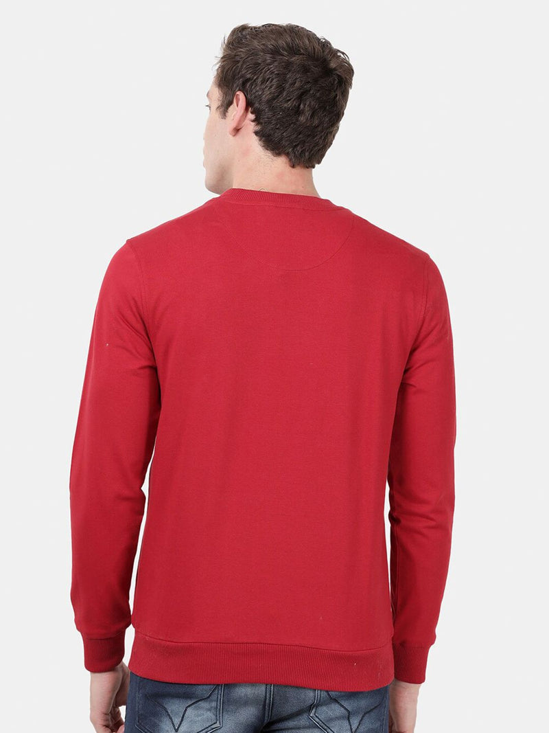 T-Base Men Red Printed Sweatshirt