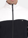 T-Base Colourblocked Mock Collar Front-Open Sweatshirt