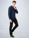 V Neck Lambswool Deep Indigo Full Sleeve Pullover