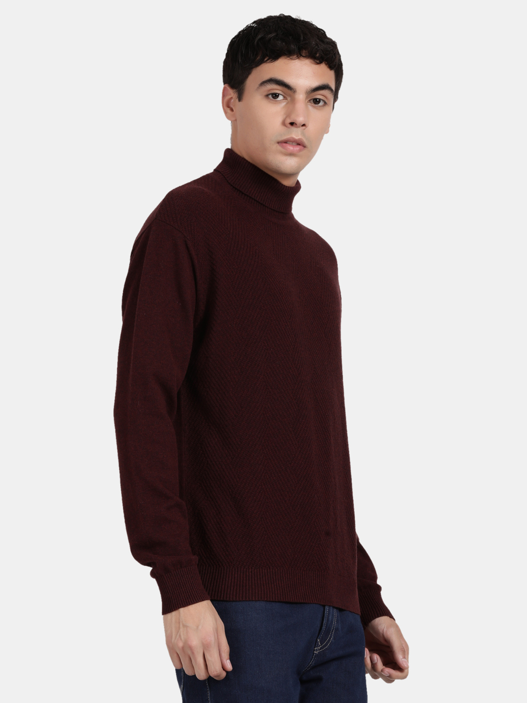 Turtle Neck Vineyard Melange Full Sleeve Pullover