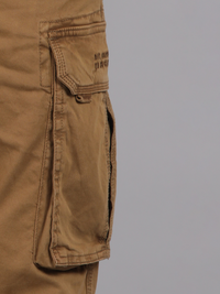 Whiskey Solid Overdyed Cargo Pants