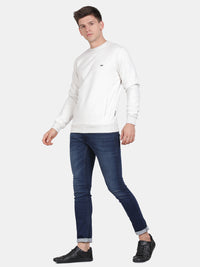 T-Base Men Solid Round Neck Sweatshirt