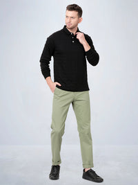 Kashmir Green Cotton Twill Stretch Chino Pants