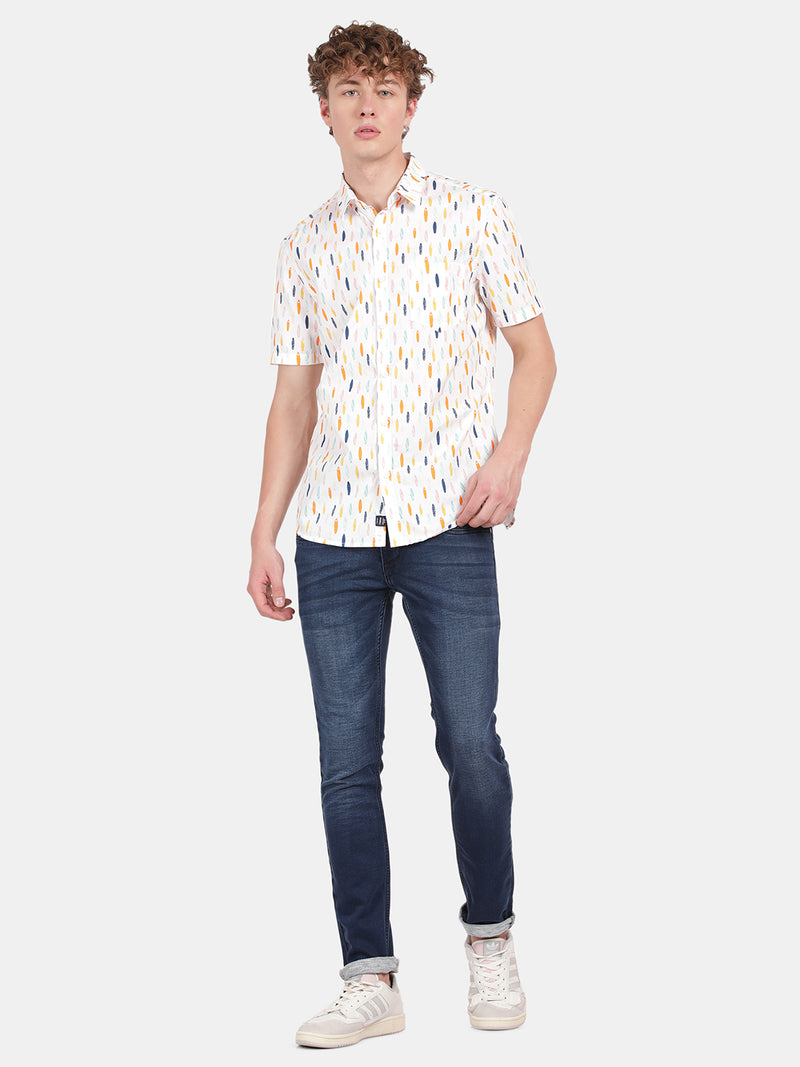 HALF SLEEVE COTTON PRINTED SHIRT