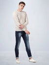 V Neck Lambswool Ecru Full Sleeve Pullover