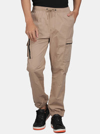 T-Base Men Mid-Rise Cotton Cargos Trousers