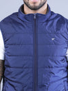 t-base Men Blue Windcheater Padded Jacket