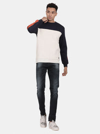 T-Base Round Neck Colourblocked Pullover Sweatshirt