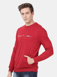 T-Base Men Red Printed Sweatshirt