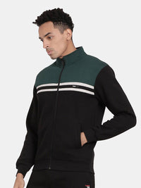 T-Base High Neck Colourblocked Cotton Sweatshirt