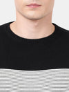 T-Base Men Black Striped Pullover