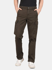 Forest Green Solid Cargo Pants