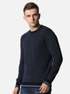 T-Base Men Navy Blue Quirky Printed Cotton Pullover