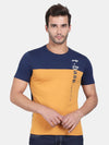 T-Base Men Yellow & Impala Colourblocked T-Shirt