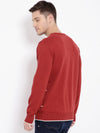 T-Base Men Red & White Striped Pullover Sweater