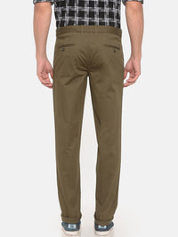 T-Base Men Green Easy Wash Trousers