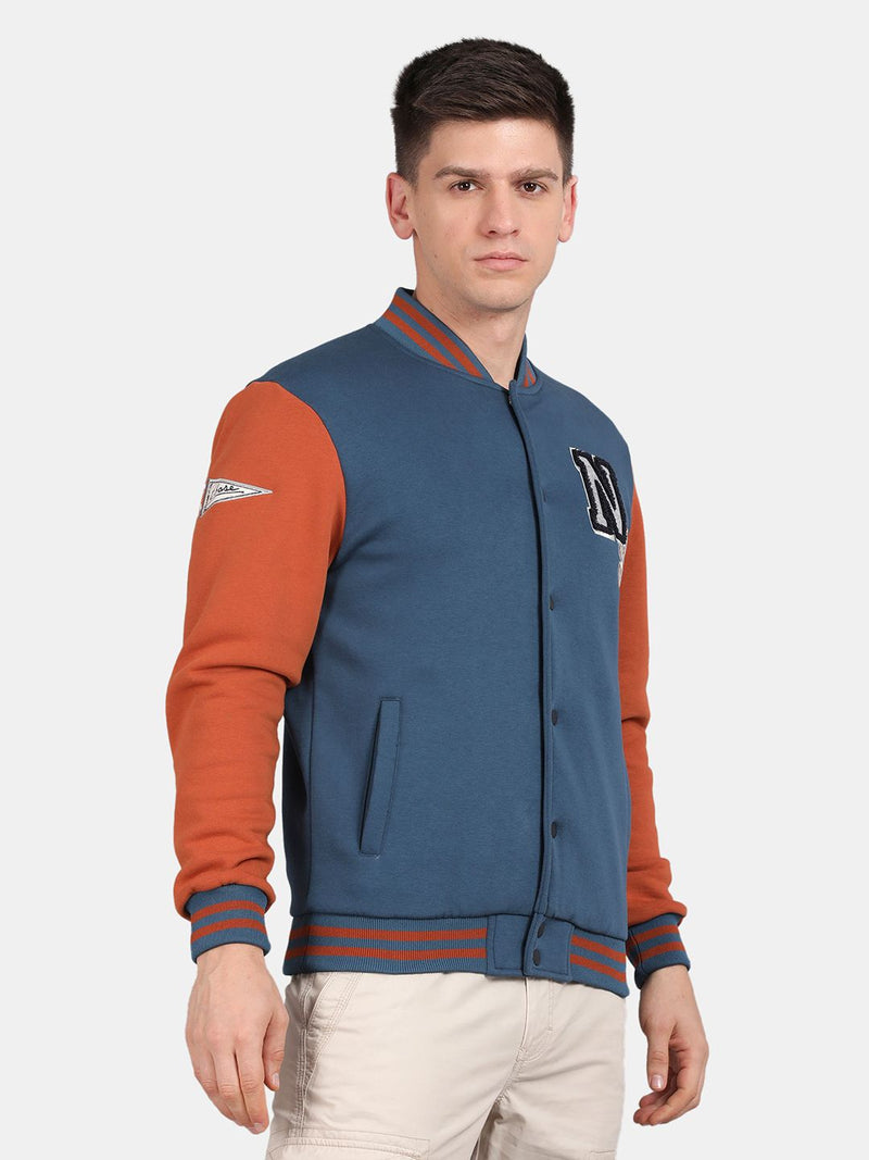 t-base Mock Collar Varsity Jacket