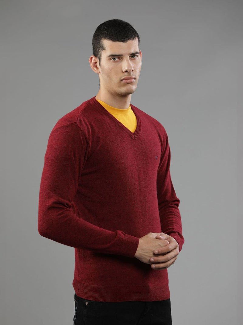 T-Base Men Red Solid Pullover