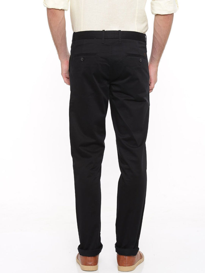 T-Base Men Black Easy Wash Trousers